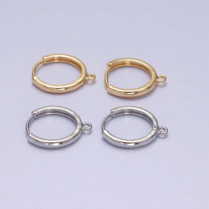 16K Gold Filled Thin 15.5mm Huggie Hoop Open Loop Earrings Supply in Silver &amp; Gold | Z-210 Z-221