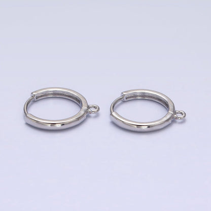 16K Gold Filled Thin 15.5mm Huggie Hoop Open Loop Earrings Supply in Silver &amp; Gold | Z-210 Z-221