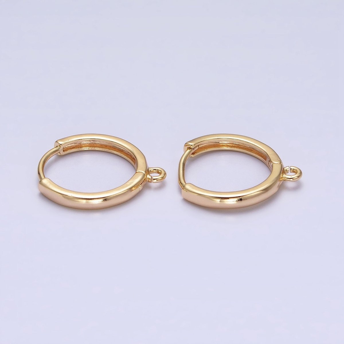 16K Gold Filled Thin 15.5mm Huggie Hoop Open Loop Earrings Supply in Silver &amp; Gold | Z-210 Z-221