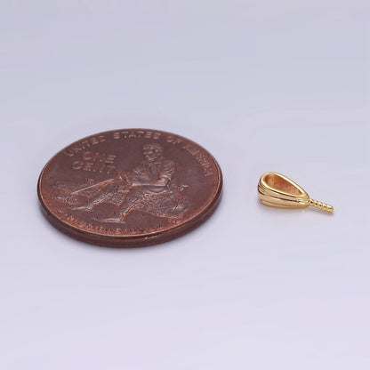 16K Gold Filled Triple Line Textured Drill Peg Bail Jewelry Making Findings Supply | Z-500