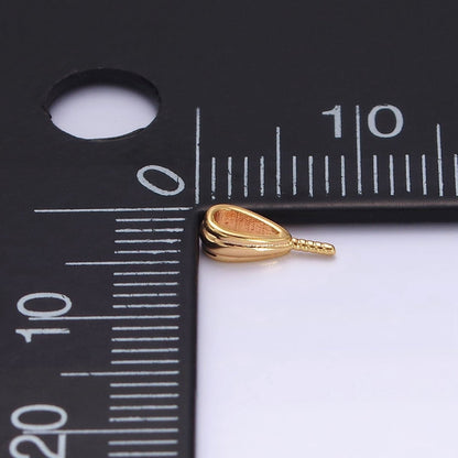 16K Gold Filled Triple Line Textured Drill Peg Bail Jewelry Making Findings Supply | Z-500