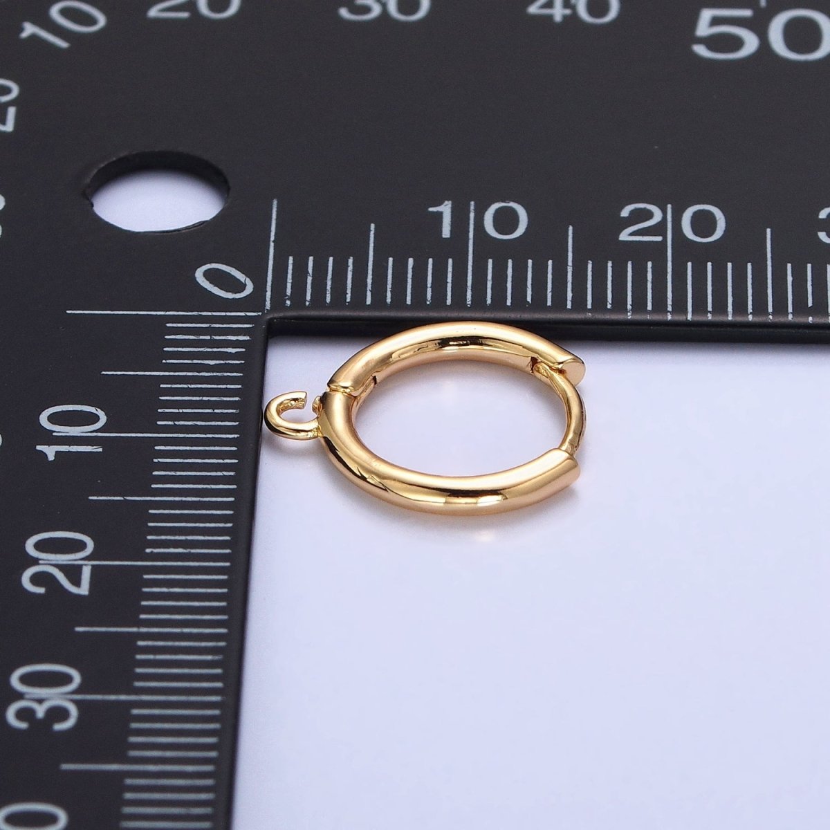 16K Gold Filled Twist Edge Geometric Open Loop 12mm Huggie Earrings in Gold &amp; Silver | Z-326 Z-327