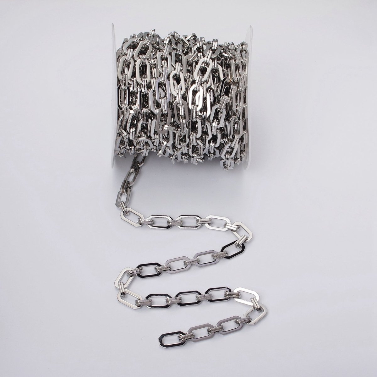 16k Gold Filled Unique PaperClip 9mm Hexagonal Unfinished Chain in Gold &amp; Silver | ROLL-1159 ROLL-1160 Clearance Pricing