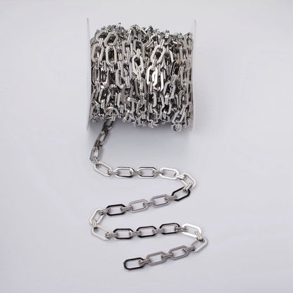 16k Gold Filled Unique PaperClip 9mm Hexagonal Unfinished Chain in Gold &amp; Silver | ROLL-1159 ROLL-1160 Clearance Pricing