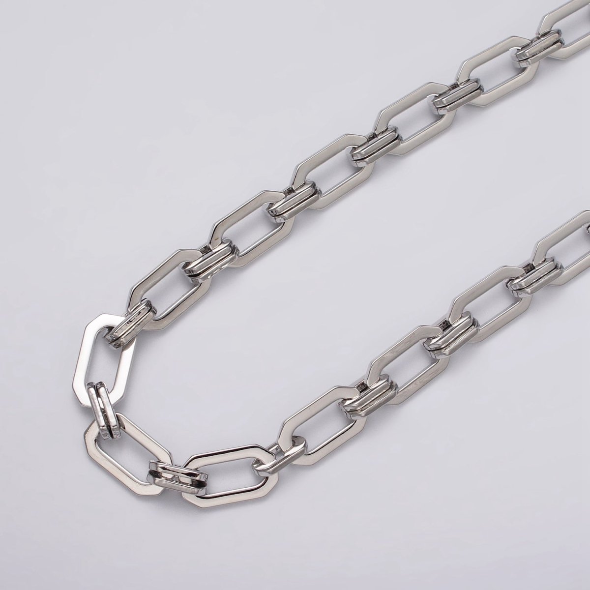 16k Gold Filled Unique PaperClip 9mm Hexagonal Unfinished Chain in Gold &amp; Silver | ROLL-1159 ROLL-1160 Clearance Pricing