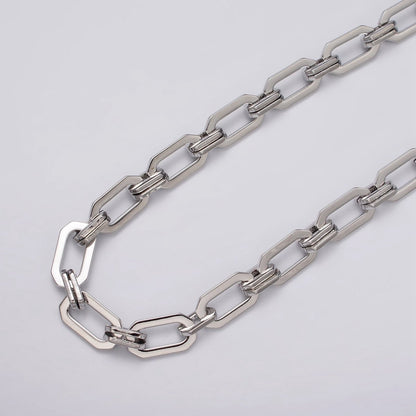 16k Gold Filled Unique PaperClip 9mm Hexagonal Unfinished Chain in Gold &amp; Silver | ROLL-1159 ROLL-1160 Clearance Pricing
