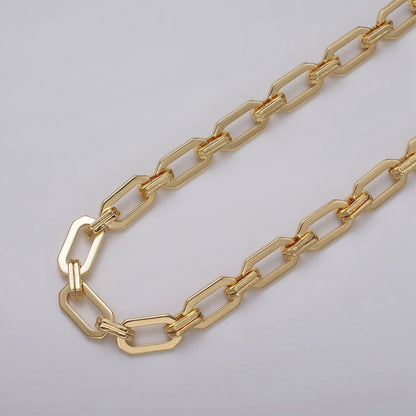 16k Gold Filled Unique PaperClip 9mm Hexagonal Unfinished Chain in Gold &amp; Silver | ROLL-1159 ROLL-1160 Clearance Pricing