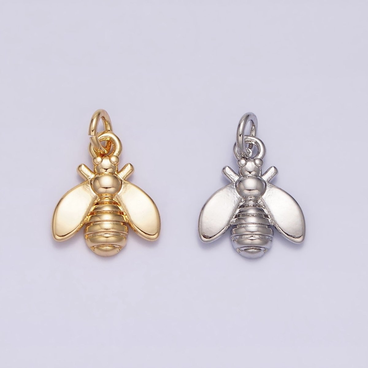 16K Gold Filled Wasps Bumble Queen Bee Insect Mini Add-On Charm in Gold &amp; Silver | AC-1131 AC-1132