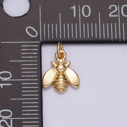 16K Gold Filled Wasps Bumble Queen Bee Insect Mini Add-On Charm in Gold &amp; Silver | AC-1131 AC-1132