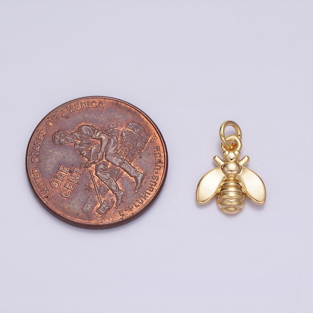 16K Gold Filled Wasps Bumble Queen Bee Insect Mini Add-On Charm in Gold &amp; Silver | AC-1131 AC-1132