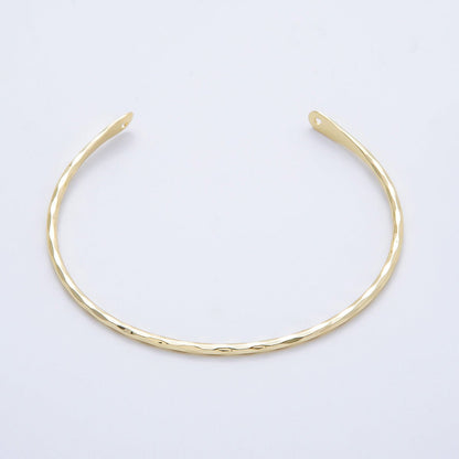16K Gold Filled Wavy Multifaceted Half Cuff Bracelet Finding for Bangle Supply | WA-04457