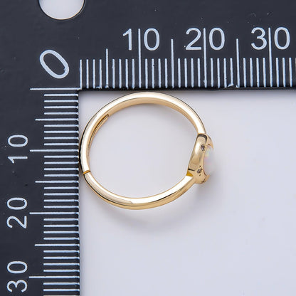 16K Gold Filled White Opal CZ Dotted Oval Bezel Solitaire Ring | Rings-00142