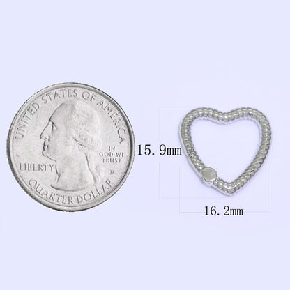 16mm Heart Gold Spring Buckle Metal Snap Clasp Spring gate ring, Trigger Round Ring, Snap Clasp Hook for Jewelry Supply L-454~L-456
