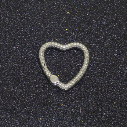 16mm Heart Gold Spring Buckle Metal Snap Clasp Spring gate ring, Trigger Round Ring, Snap Clasp Hook for Jewelry Supply L-454~L-456