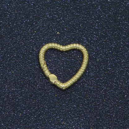 16mm Heart Gold Spring Buckle Metal Snap Clasp Spring gate ring, Trigger Round Ring, Snap Clasp Hook for Jewelry Supply L-454~L-456