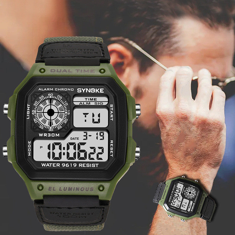 Retro Electronic Watch Luminous Waterproof Sports Men&