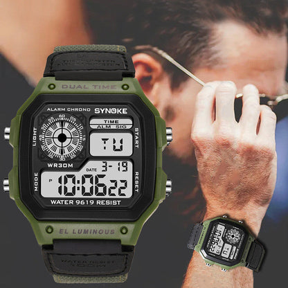 Retro Electronic Watch Luminous Waterproof Sports Men&