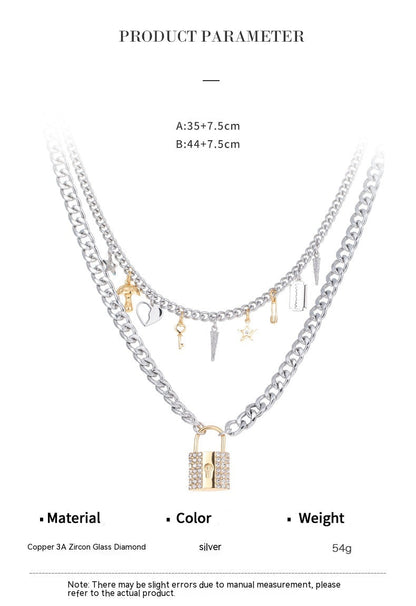 Copper Alloy Metal Exquisite Punk Theme New Element Pendant Necklace