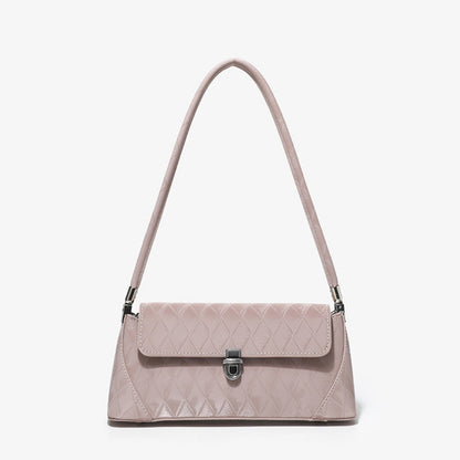 Small shoulder purse, pink baguette armpit bag, versatile diamond tote bag, simple shoulder bag