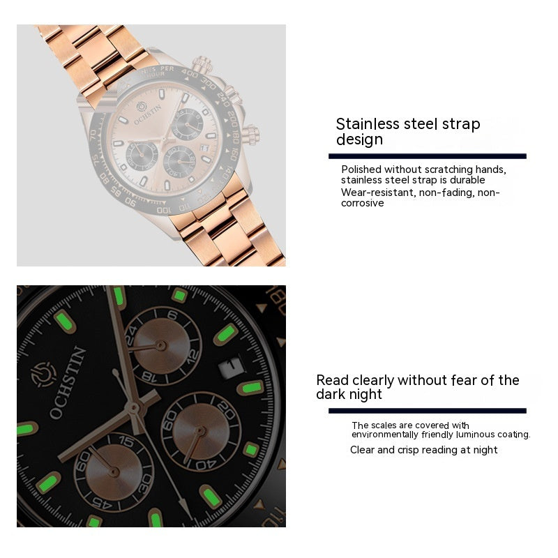 Steel Belt Multifunctional Watch Men&