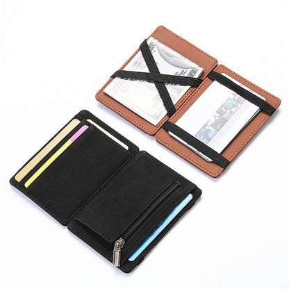 PU Creative Magic Wallet Flip Card Holder Men&