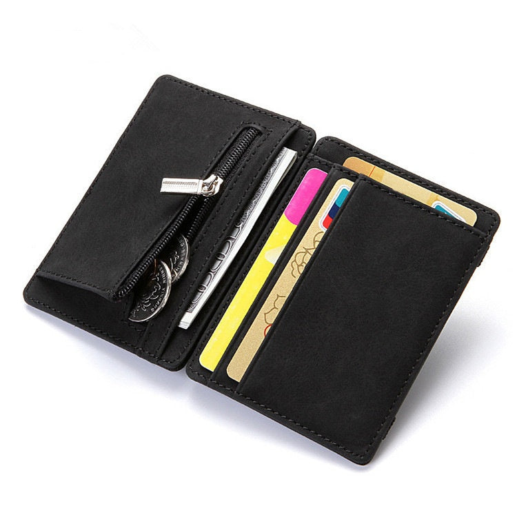 PU Creative Magic Wallet Flip Card Holder Men&