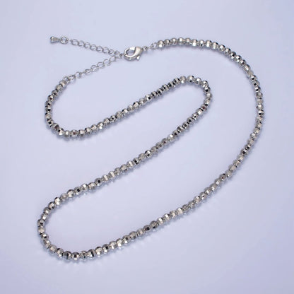 Gold, Silver 3.5mm, 3mm Multifaceted Ball Chain 17.5 Inch Necklace w. Extender | WA-01564 ~ WA-01567 Clearance Pricing