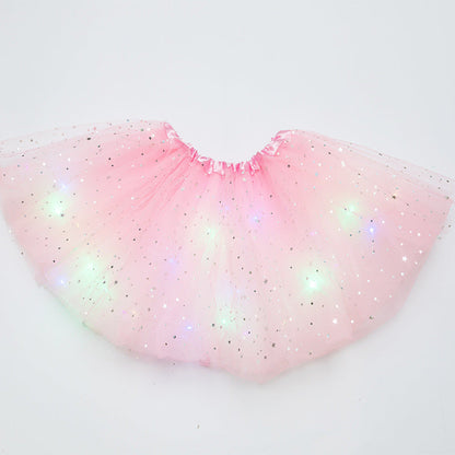 Magical &amp; Luminous  LED Princess Halloween Tutu Skirt Sequins Shiny Skirt