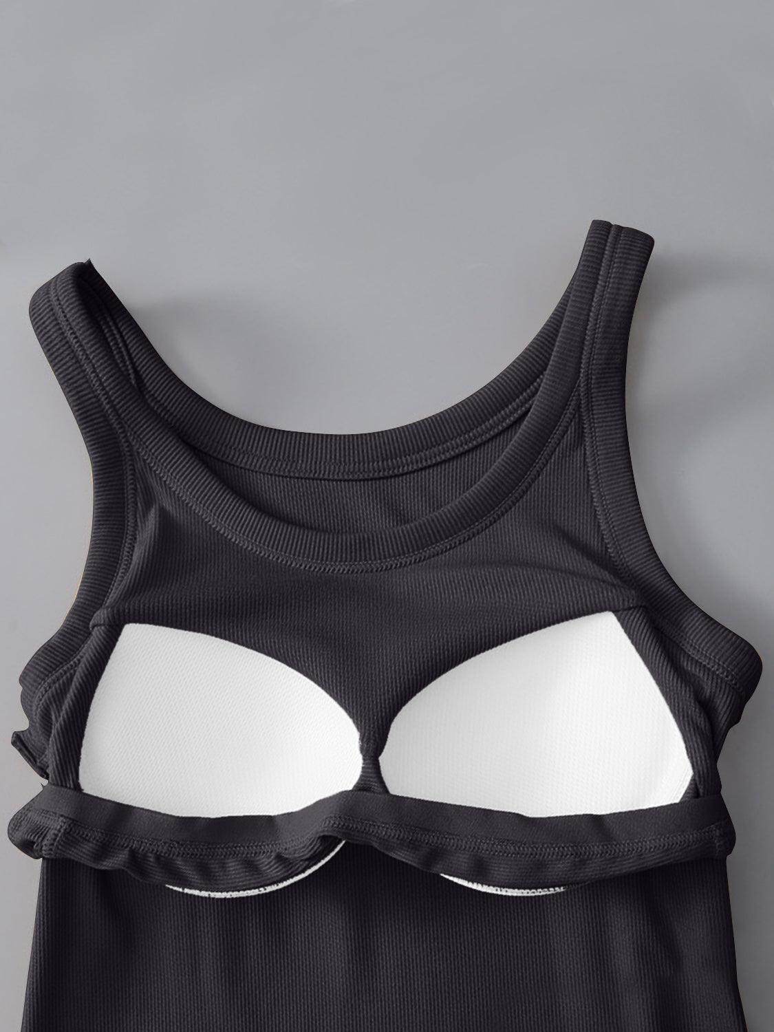 Round Neck Tank with Bra for Everyday Comfort Wear
