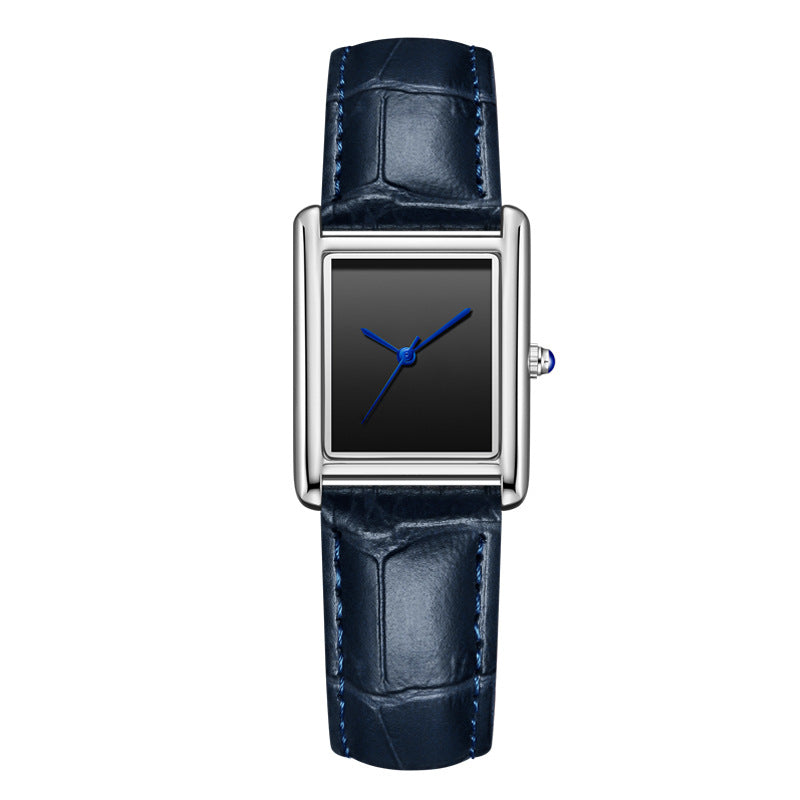 Couple Leather Watch Strap Simple Square Student&