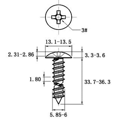 Stainless Steel Cross Big Head Self-tapping Screw Mushroom-shaped Haircut Round Head