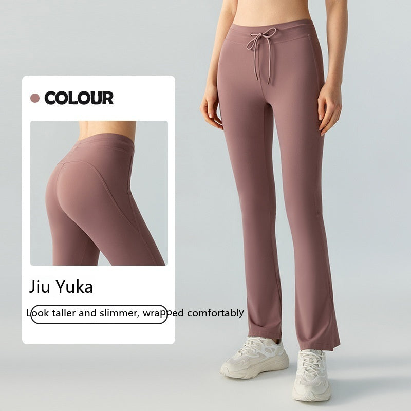 Hip Lifting Yoga Bell-bottom Pants with Pockets