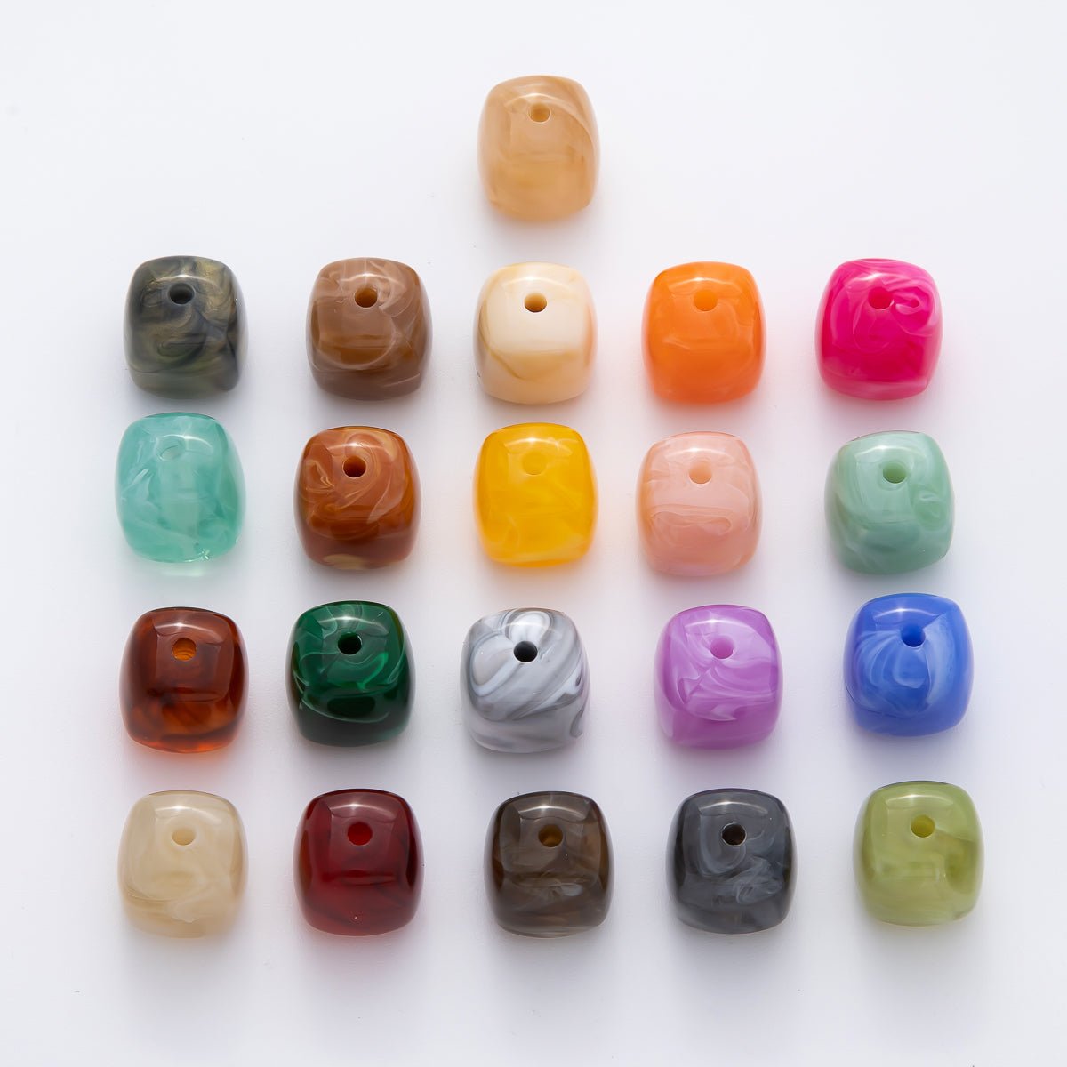 10x 17mm Yellow, Red, Pink Resin Cube Slider Spacer Bead | B109 - B884