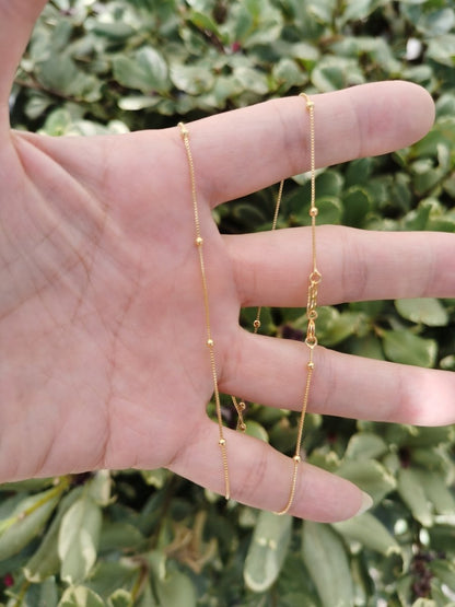 18 inch Box Chain Necklace, 24K Gold Plated Box Finished Chain For Jewelry Necklace Making, Dainty 2mm Box Necklace w/ Spring Ring | CN-761  Clearance Pricing