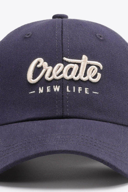 CREATE NEW LIFE Adjustable Cotton Baseball Cap for All Sizes