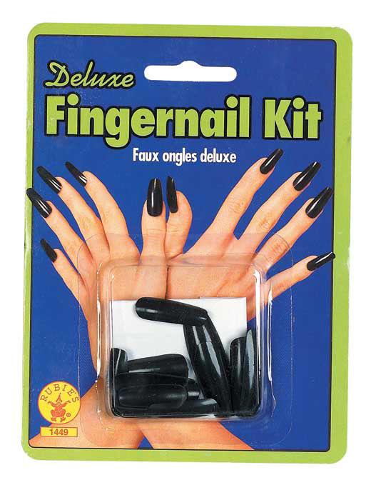 Fake Black Sculpted Horror Fingernails