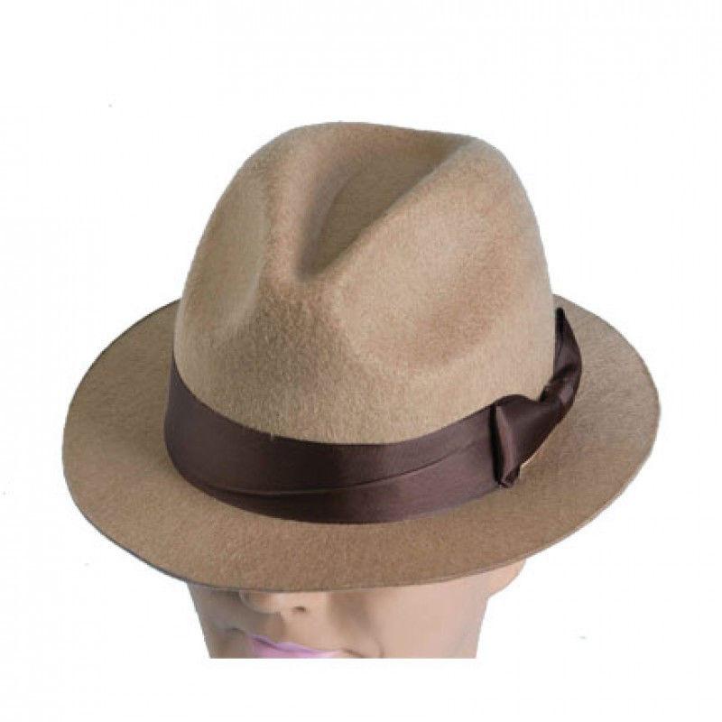 Tan Fedora Hat Indiana Kruger Gangster Brown Hat
