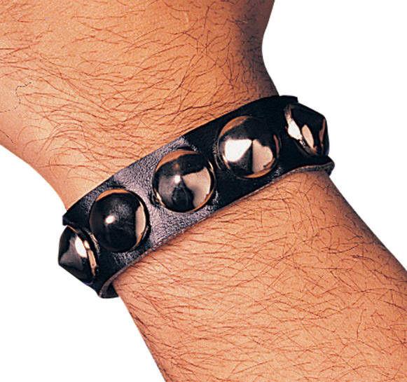 Single Studded Biker Goth Wristband Costume Accessory