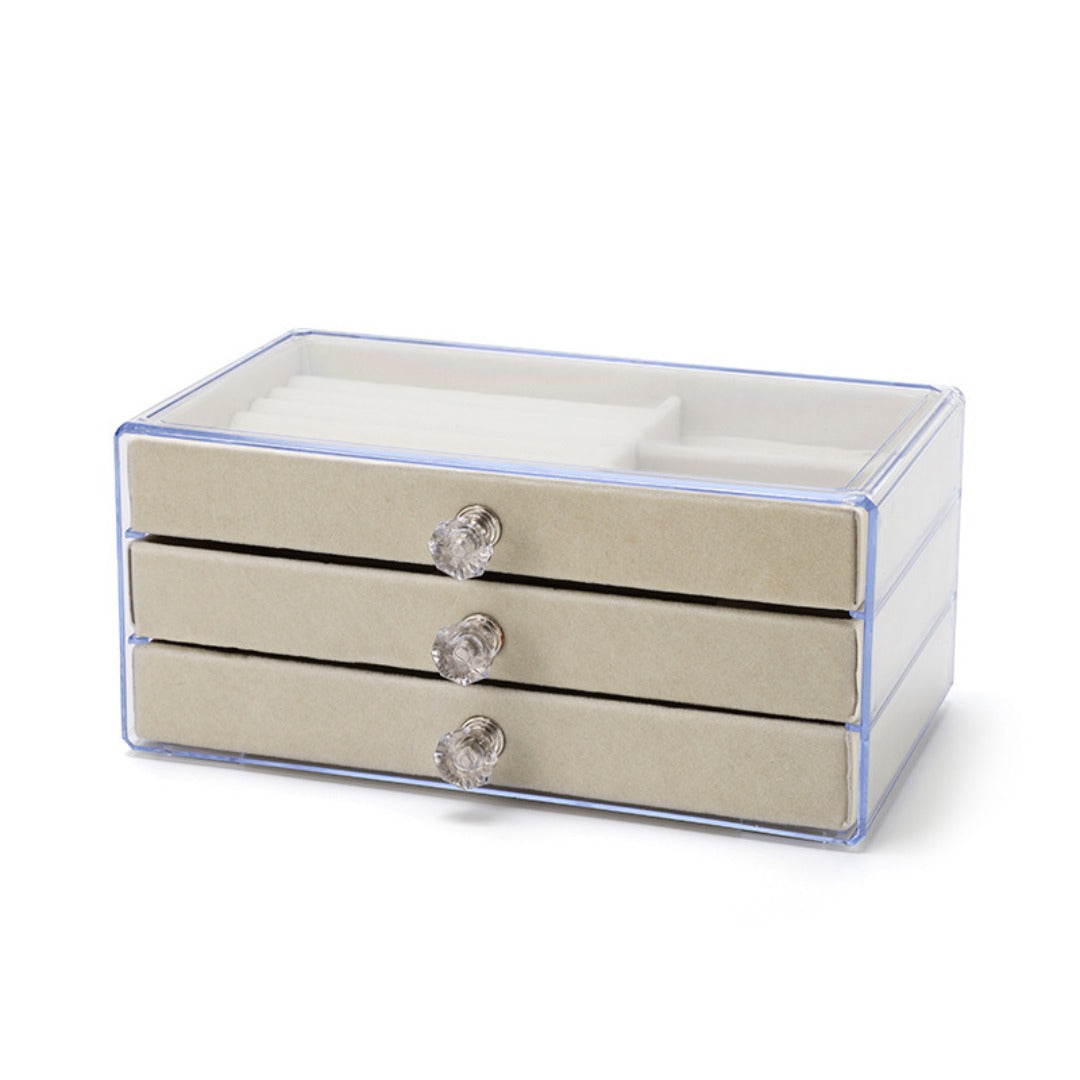 Multi-layer anti-oxidation jewelry box, earrings necklace bracelet jewelry storage box large capacity