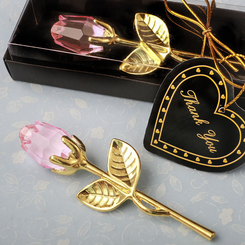 Crystal Golden Rose Flower Valentine&