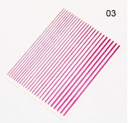 Nail art fluorescent line adhesive stickers