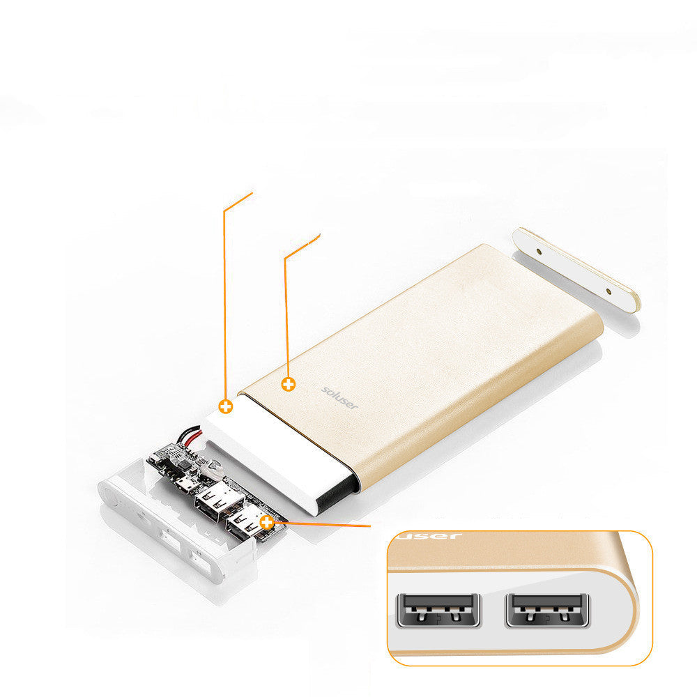 12000mAh Ultra-Thin Aluminum Alloy Power Bank
