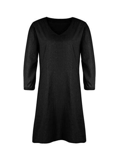 Full Size V-Neck Half Sleeve Dress for Everyday Wear