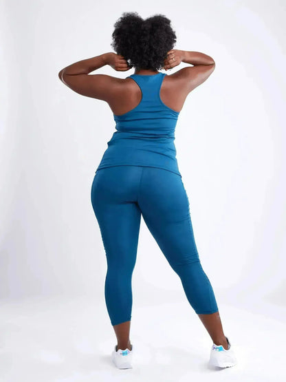 High-Waisted Pilates Leggings with Side Pockets &amp; Mesh Panels