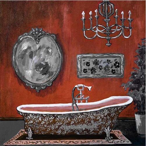 Modern Retro Bathroom Canvas Painting Mural Poster Wall
