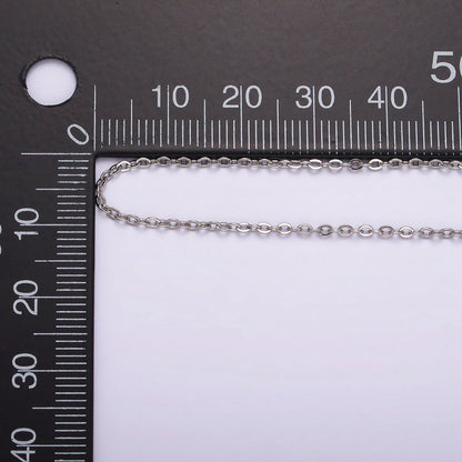 18inch Cable Chain Necklace Silver Dainty Cable Link Chain Necklaces Stainless Steel | WA-2393