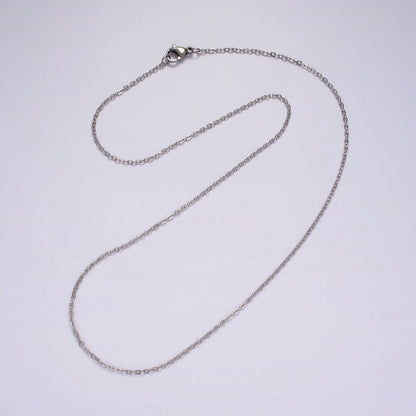 18inch Cable Chain Necklace Silver Dainty Cable Link Chain Necklaces Stainless Steel | WA-2393