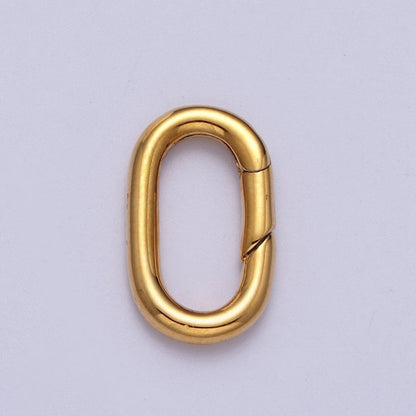 18K, 24K, White Gold Filled Oval Push Spring Ring Gate Jewelry Supply in Gold &amp; Silver | K-295 K-296 K-297
