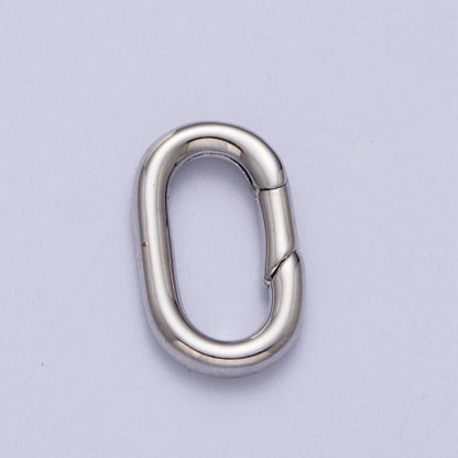 18K, 24K, White Gold Filled Oval Push Spring Ring Gate Jewelry Supply in Gold &amp; Silver | K-295 K-296 K-297
