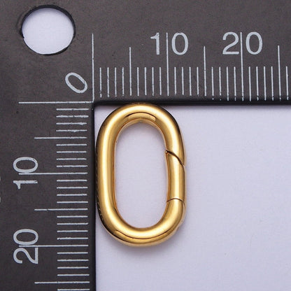 18K, 24K, White Gold Filled Oval Push Spring Ring Gate Jewelry Supply in Gold &amp; Silver | K-295 K-296 K-297